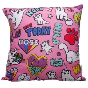 Image of Pink Simons Cat Pawsome Cushion with Insert