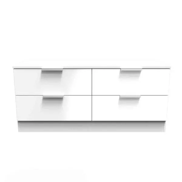 Image of Welcome Furniture Ready Assembled Plymouth 4 Drawer Bed Box In White Gloss