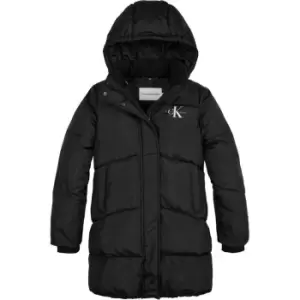 Image of Calvin Klein Jeans Ck Long Puffer Coat - Black