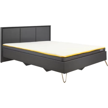 Image of Birlea - Arlo 4ft6 Double 135cm Charcoal Grey Fabric Upholstered Bed