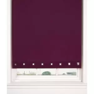 Image of Square Eyelet Roller Blind Aubergine 0.9 x 1.6 M