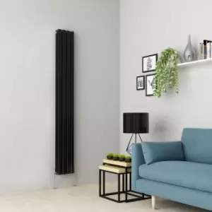 Image of Norden 1800 x 237mm Black Double Oval Tube Vertical Radiator