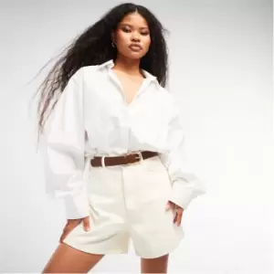 Image of Missguided Denim Bermuda Shorts - Cream