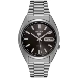 Image of Seiko 5 Automatic Black Dial Silver Stainless Steel Mens Watch SNXS79K1