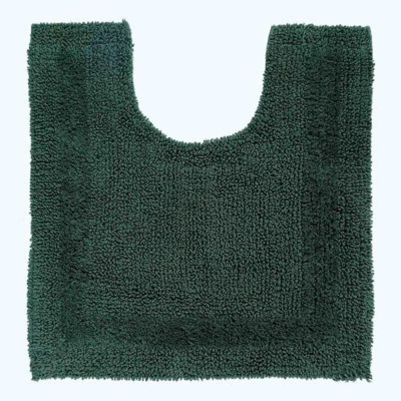 Image of Homescapes Luxury Reversible Cotton Pedestal Mat - Forest Green