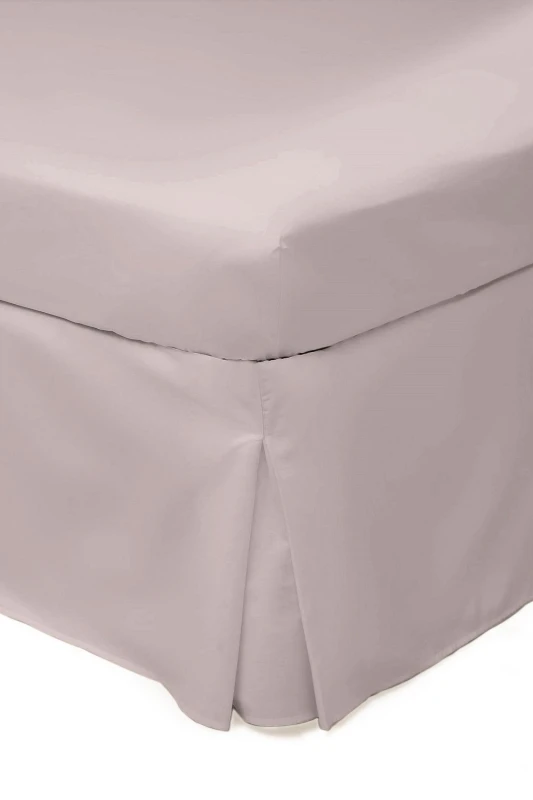 Image of Belledorm Easy Care 200 Thread Count Cotton Polyester Percale Platform Valance in Light Pink Size: Super King Light Pink Unisex Super King