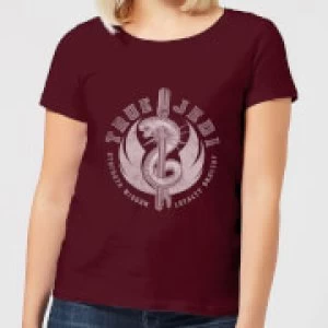 Image of Star Wars The Rise Of Skywalker True Jedi Womens T-Shirt - Burgundy - XXL