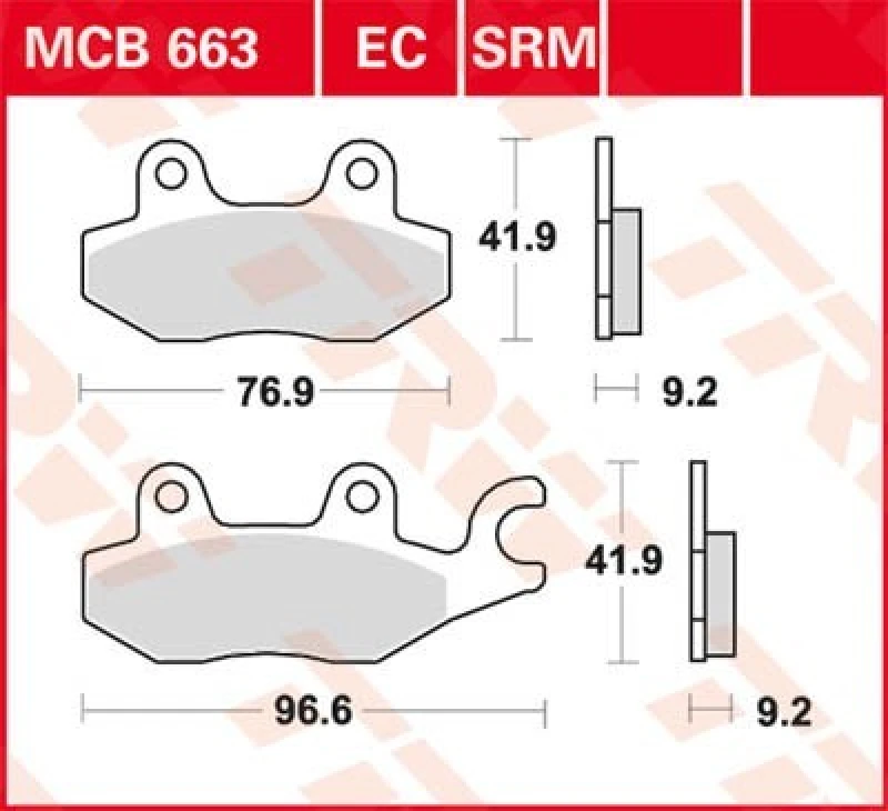 Image of TRW MCB663SRM Brake pad set Brake Pad Set,disc brake (402)