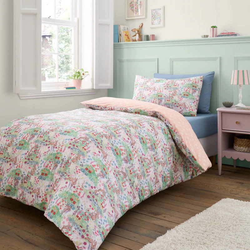Image of Belle and Boo Meadow Bunnies Childrens Bedding Blue