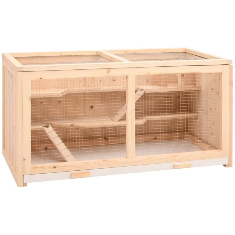 Image of VIDAXL Hamster Cage 89.5x45x45cm Solid Wood Fir Vidaxl 8720845956318