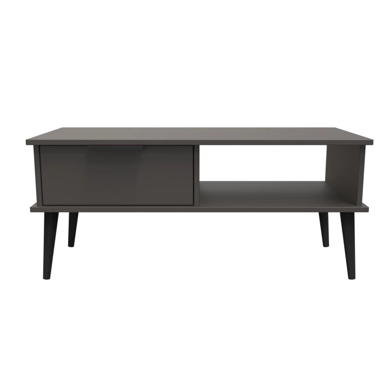 Image of Fuji 1 Drawer Coffee Table In Graphite (Ready Assembled)