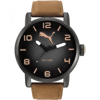 Image of Mens Puma PU10414 ALTERNATIVE ROUND - leatherbrown Watch