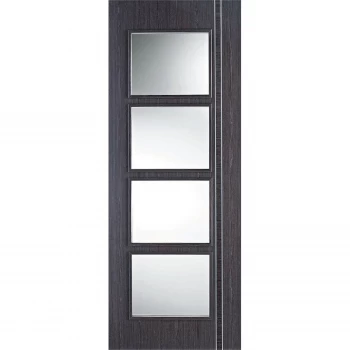 Image of Zanzibar Internal Glazed Prefinished Ash Grey 4 Lite Door - 762 x 1981mm
