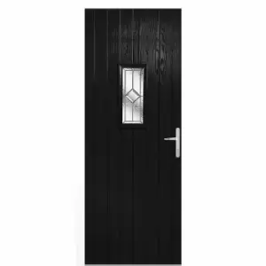 Image of LPD (W) 35" Speedwell Black Glazed Door Set External Composite Door Set