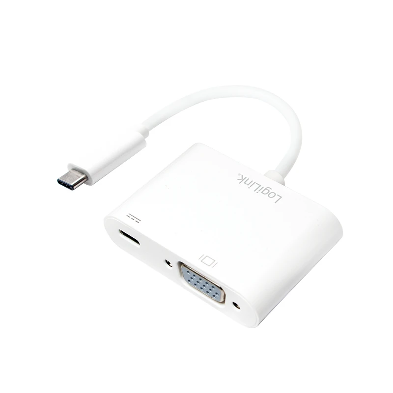 Image of LogiLink 0.14m. 2xUSB-C/VGA USB graphics adapter 1920 x 1200 pixels Wh