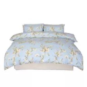 Image of Belledorm Orchard Duvet Cover Set (King) (Duck Egg Blue)