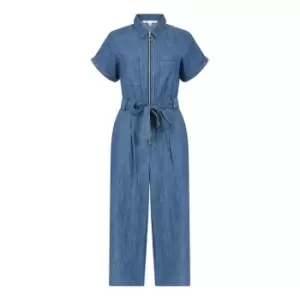 Image of Yumi Blue Utility Chambray Boiler Suit - Blue