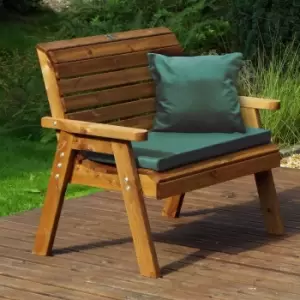 Image of Charles Taylor Traditional Two Seater Bench with Cushions, Green
