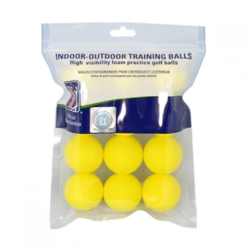 Image of PGA Tour Tour 12 Pack of Foam Balls - Yellow