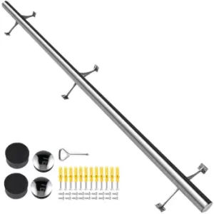 Image of Vevor - Bar Foot Rail Kit 6FT Bar Mount Foot Rail Kit 2" od Bar Foot Rail Brushed Stainless Steel Tubing Bar Foot Rail Tubing Kit Bar Foot Rest