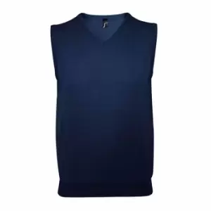 Image of SOLS Unisex Gentlemen Sleeveless V Neck Sweater Vest (L) (Navy)