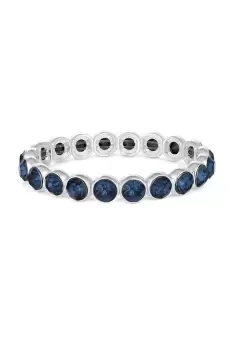 Image of Silver Plated Montana Blue Faceted Stretch Bracelet