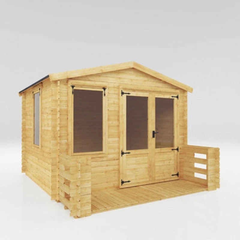 Image of Mercia 3.3M X 3.7M Apex Log Cabin With Veranda (19Mm) One Colour WF5WL Unisex