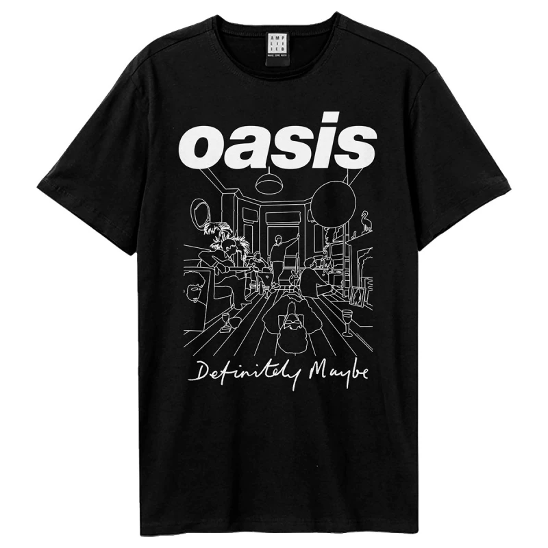 Image of Amplified Amplified Men Definitely Maybe Oasis T-Shirt in Black Size: X-Small Black XS Male 5063652562666