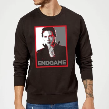 Image of Avengers Endgame Black Widow Poster Sweatshirt - Black - M