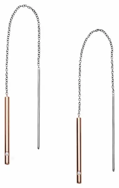 Image of Skagen SKJ1079998 ELIN TWO TONE BAR Threader Stainless Steel Jewellery