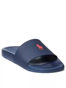 Image of Polo Ralph Lauren Pool Slides - Navy, Size 10, Men