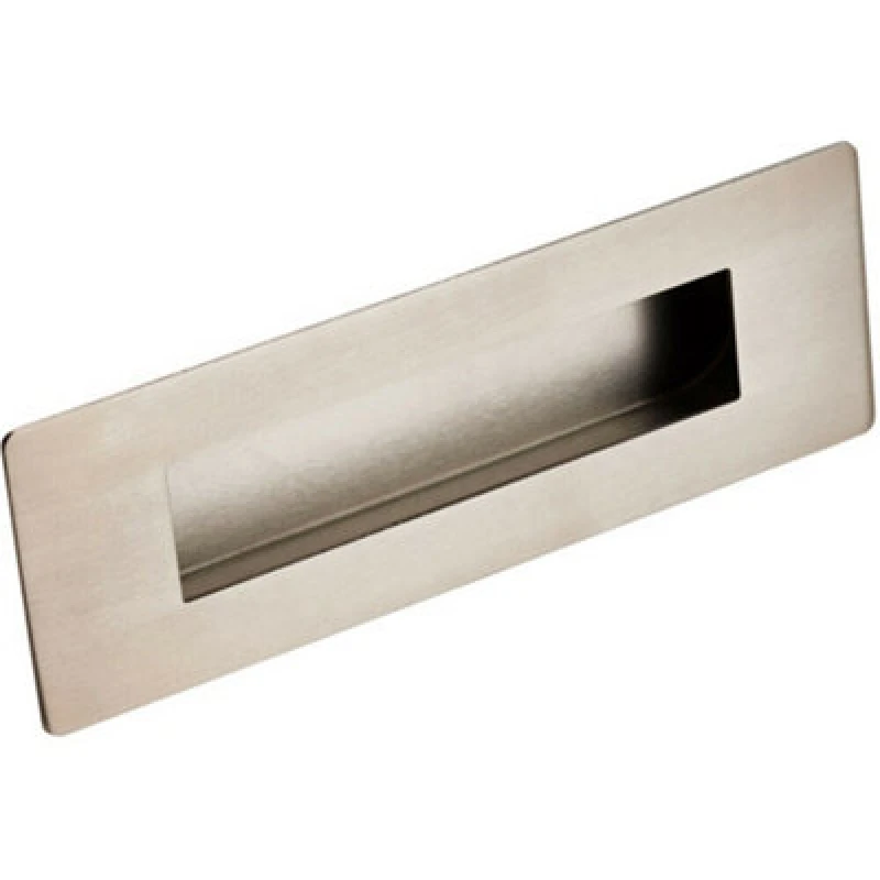 Image of Loops Recessed Sliding Door Flush Pull Handle 180 x 60mm Satin Stainless Steel Metallics unisex