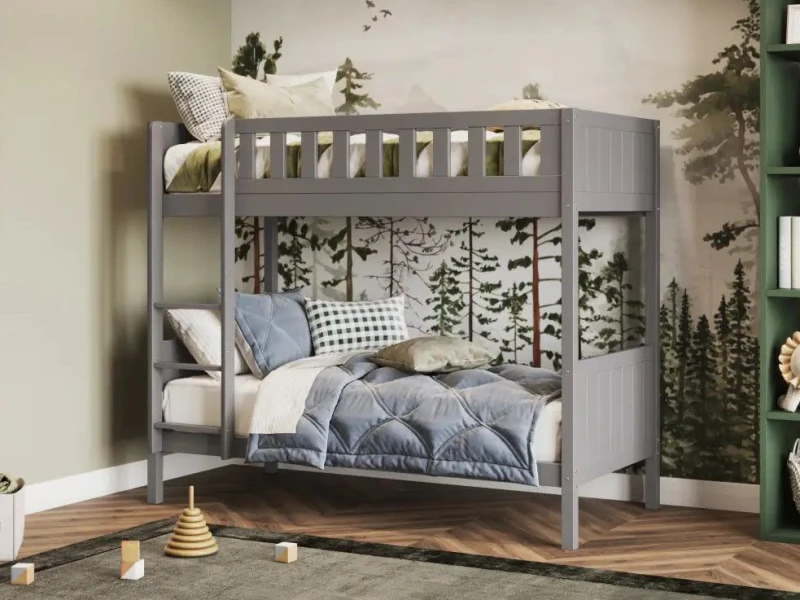 Image of Flair Bea Shorty Bunk Bed in Grey Size: Junior Grey Unisex Junior