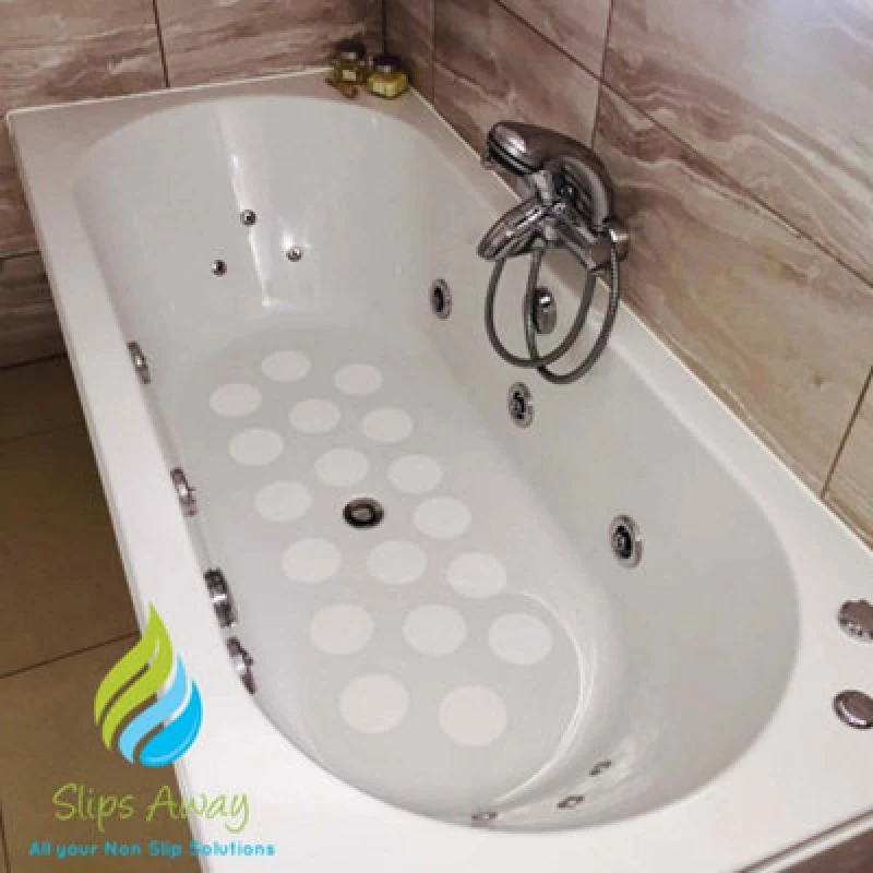 Image of Slips Away Non Slip Bath & Shower Stickers - 10x Large White Discs Natural