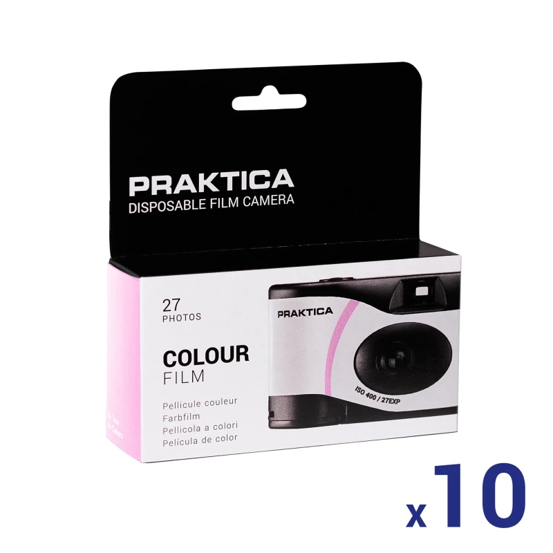 Image of Praktica Praktica Single Use Disposable Colour Film Camera with Flash - Pink (Pack of 10) N21F-Pinkx10