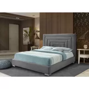 Image of Lisso Bed King Plush Velvet Steel