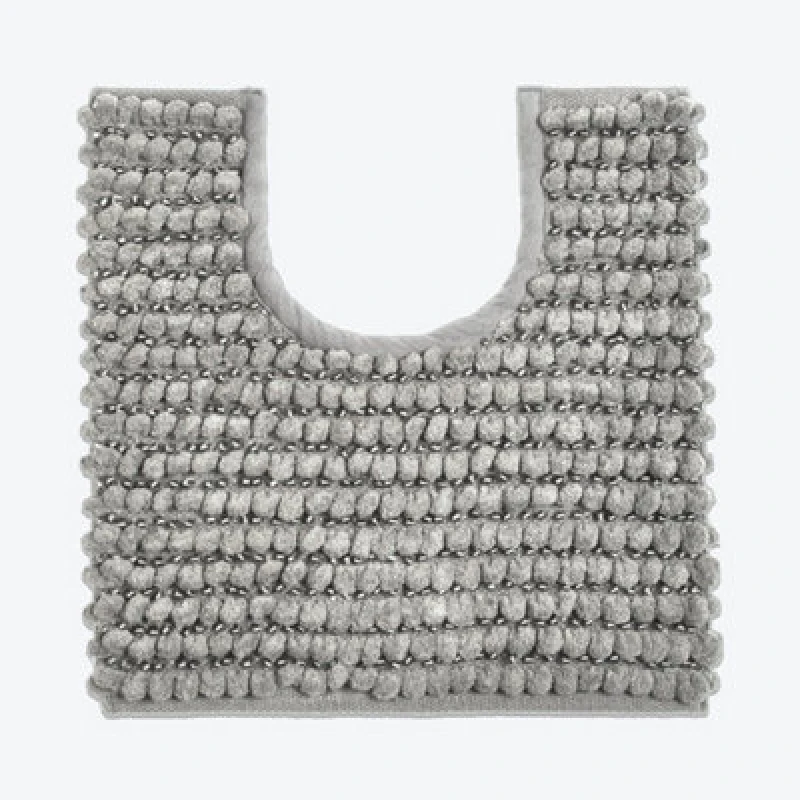 Image of Allure Bath Fashions Sparkle Bobble Non Slip Pedestal Toilet Mat - Dove Grey