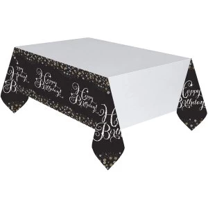 Image of Amscan Happy Birthday Table Cover (Glittery Gold)