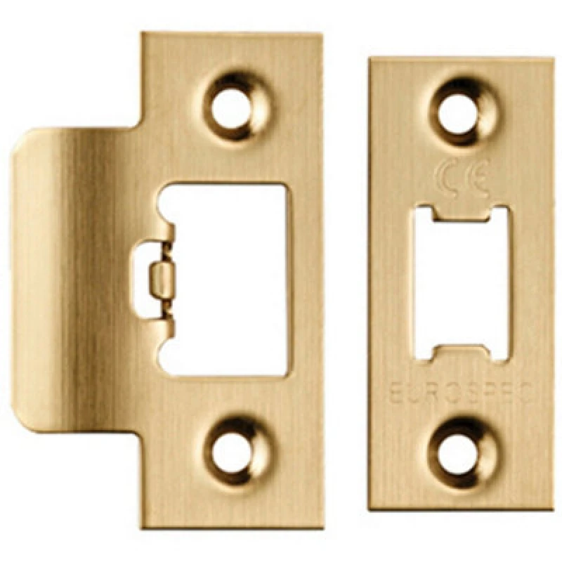 Image of Loops Forend Strike & Fixing Pack Suitable for Tubular Latch Satin Brass Metallics