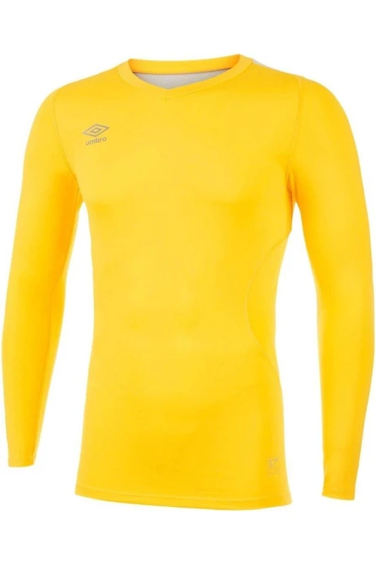Image of Umbro Umbro Men Elite V Neck Base Layer Top in Yellow Size: Small Yellow S Male 5063107907646