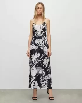 Image of AllSaints Bryony Jackie Floral Midi Slip Dress