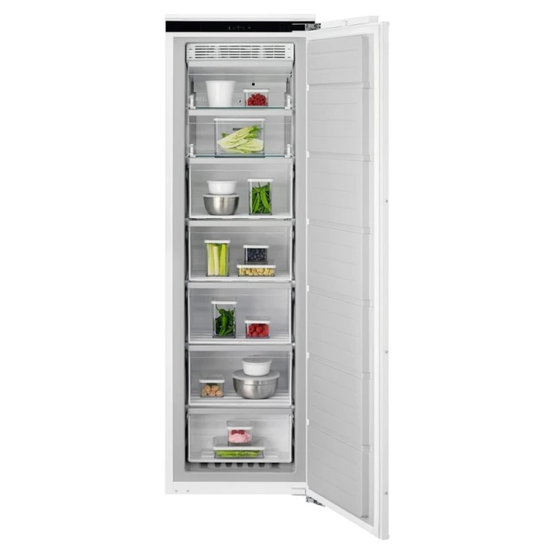 Image of AEG 7000 Series NAB7N181EC Integrated 177cm Frost Free Upright Freezer with Fixed Door Hinge Kit - E Rated