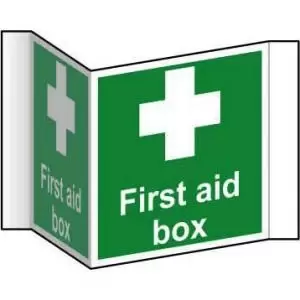 Image of First Aid Box Projection Sign 200mm face. Manufactured from strong