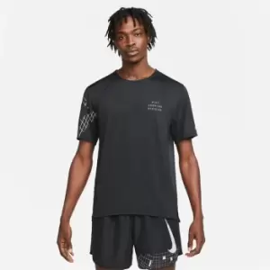 Image of Nike Dri-FIT Run Division Rise 365 Mens Flash Short-Sleeve Running Top - Black