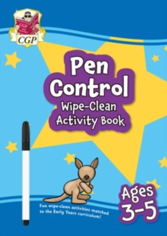 Image of Pen Control Wipe-Clean Activity Book for Ages 3-5 (with pen) Multiple-component retail product, part(s) enclose