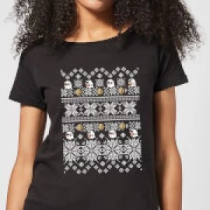 Image of Nintendo Super Mario Retro Boo Womens Christmas T-Shirt - Black - S