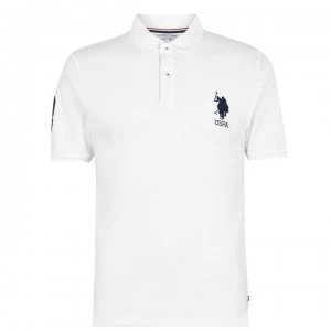 Image of US Polo Assn Slim Fit Pique Polo Shirt - Bright White