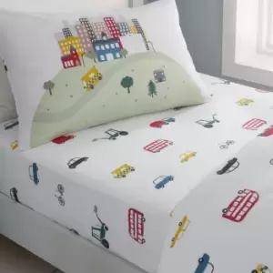 Image of 'Transport' Cotton Fitted Sheet
