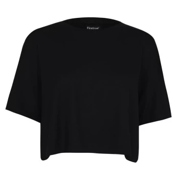 Image of Firetrap Oversized Cropped T-Shirt - Black