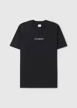 Image of C.P. Company Mens 30/1 Jersey Blurry Logo T-Shirt In Black